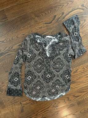 Odd Molly Size 1 Paisley Print Long Sleeve Viscose Blouse